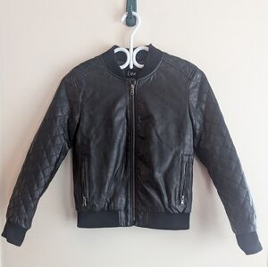 Kids Black Faux Leather Jacket